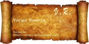 Varga Romola névjegykártya