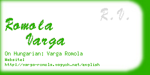 romola varga business card